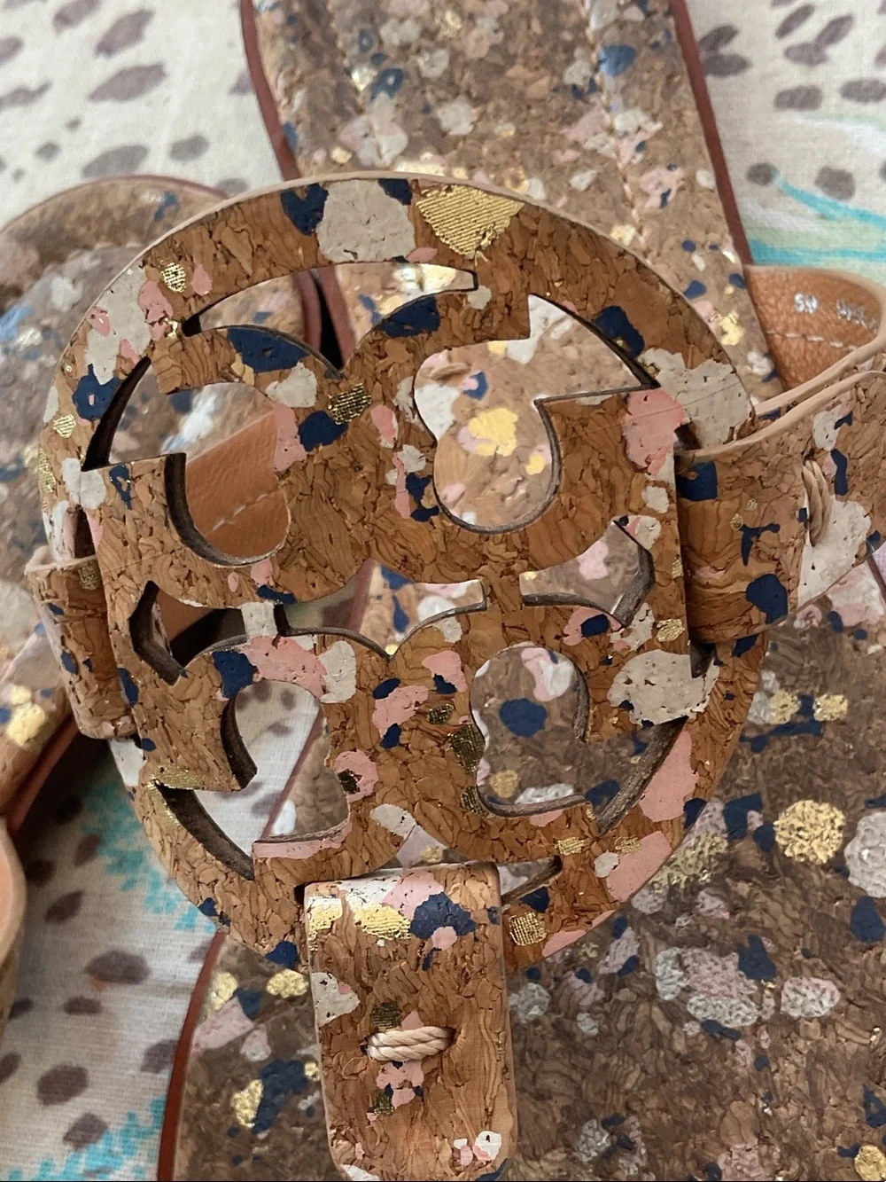 Tory Burch Miller Welt Confetti Cork Sandals